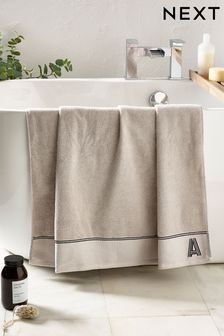 Natural Monogram Bath Sheet Towel