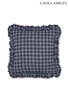 Laura Ashley French Navy Gingham Feather Filled Cushion (D42513) | €41