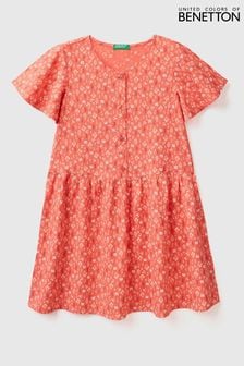 Benetton Red Printed Button Down Dress (D42519) | €19