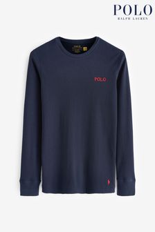 Dunkelblau - Polo Ralph Lauren Langärmeliges Shirt mit Waffelstruktur (D42737) | 81 €
