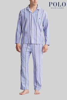 Polo Ralph Lauren Blue Stripe Long Sleeve Pyjama Set (D42748) | €79