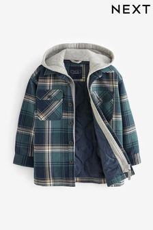 Navy Blue Check Hooded Shacket (3-16yrs) (D42765) | TRY 1.093 - TRY 1.380