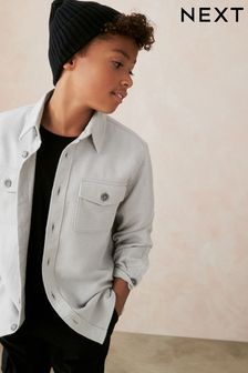 灰色 - 斜紋布襯衫外套 (3-16歲) (D42770) | NT$710 - NT$930