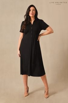 Live Unlimited Black Curve Jersey Shirt Dress (D42802) | €29