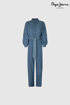 Синий комбинезон с широкими штанинами и поясом Pepe Jeans London Amy (D42813) | €75