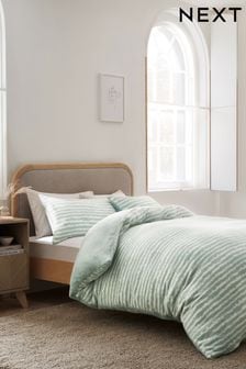 Dash Sage Green Patterned Fleece Duvet Cover and Pillowcase Set (D42835) | NT$990 - NT$2,180