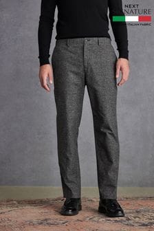 Charcoal Grey Check Signature Emmetex Italian Fabric Trousers (D42889) | $101