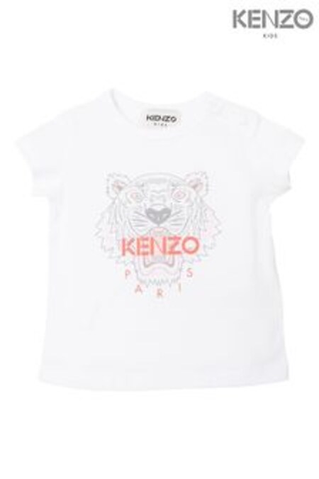 Tricou Kenzo copii cu logo și Bebeluși tigru Alb (D43126) | 294 LEI - 327 LEI