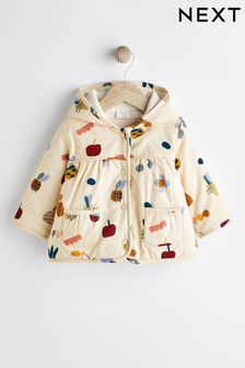 Ecru White Floral Print Corduroy Baby Jacket (0mths-2yrs) (D43137) | €22 - €23