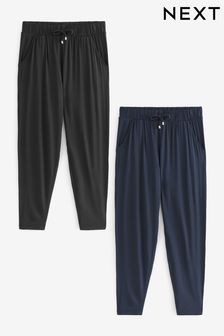 Črna in temno modra - Komplet 2 hlač za prosti čas iz džersija (D43168) | €32