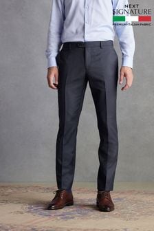 Blue Slim Fit Signature Zignone Italian Fabric Suit Trousers (D43300) | AED500