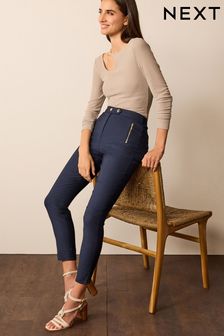Navy Blue Zipped Detail Skinny Trousers (D43406) | €41.50