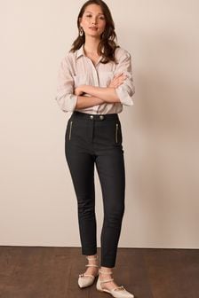 Black Zipped Detail Skinny Trousers (D43408) | €41.50