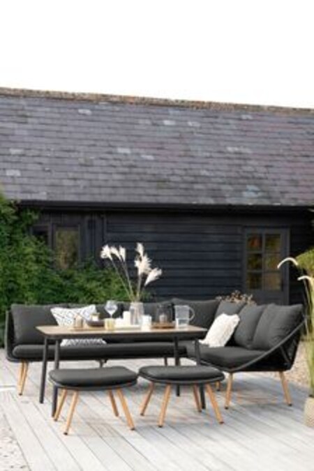 Black Helsinki Garden Corner Dining Set (D43519) | €1,900