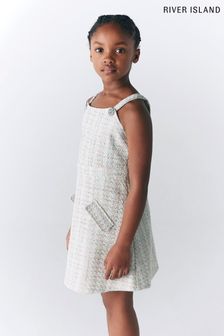River Island Cream Boucle Pinny Dress (D43703) | CA$79