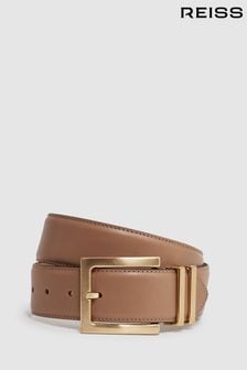 Reiss Camel/Taupe Brompton Leather Belt (D43713) | $214