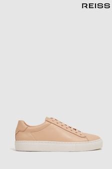Reiss Biscuit Finley Lace Up Leather Trainers (D43716) | 979 SAR