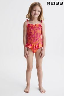 Reiss Orange Print Nelli Senior Floral Swimsuit (D43722) | 287 QAR