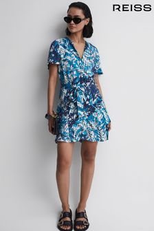 Reiss Blue Posey Ditsy Printed Mini Dress (D43767) | AED1,426