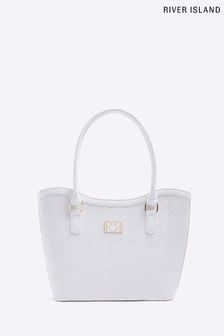River Island Girls White Woven Shopper Bag (D43951) | €17
