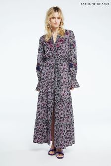 Vijolična cvetlična dolga obleka Fabienne Chapot Clapton (D44642) | €151