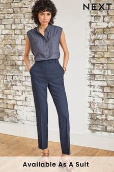 Темно-синий - Стретчевые узкие брюки в строгом стиле (D44794) | €11