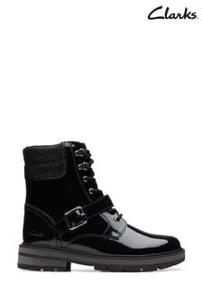 Clarks Black Multi Fit Patent Prague Boots (D45396) | €83 - €86