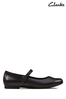 Clarks Black Multi Fit Leather Scala Dawn Shoes (D45398) | €25