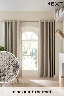 Natural Bobble Texture Blackout/Thermal Eyelet Curtains (D45416) | R1,290 - R2,741