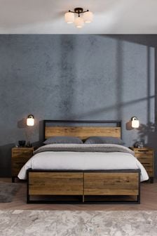 Bronx Oak Effect Axel Wooden Drawer Storage Bed Frame (D45466) | €750 - €875