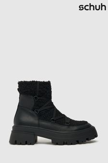 Schuh Adelaide Black Fur Chunky Lace Boots (D45574) | 67 €