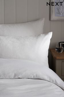 Set of 2 White 100% Cotton Supersoft Brushed Pillowcases