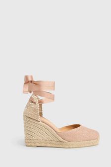 粉色 - Castaner Carina包麻邊楔形鞋 (D45704) | NT$4,670