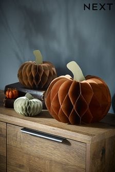 Set of 3 Natural Paper Pumpkin Decorations (D45789) | ₪ 33