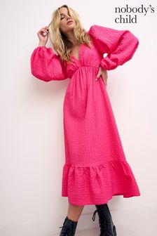 Nobody's Child Pink Ammie Long Sleeve Midi Dress (D45886) | €46