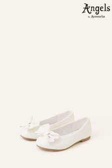 Angels by Accessorize Girls Natural Bow Ballerina Flats