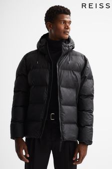 Reiss Black Rains Rains Hooded Puffer Jacket (D45995) | ₪ 1,604