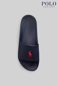 Granatowy - Klapki Polo Ralph Lauren z logo (D46012) | 421 zł