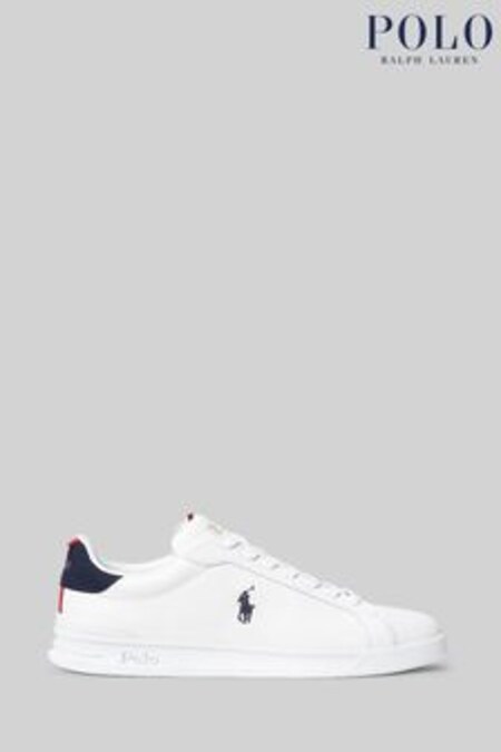 Polo Ralph Lauren White Heritage Court II Leather Trainers (D46014) | €129