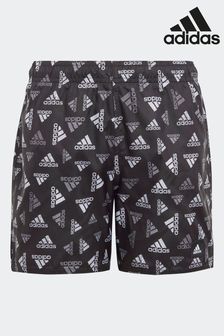adidas Black Logo Print CLX Swim Shorts (D46060) | €14