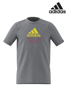 Grau - adidas Badge of Sports T-Shirt mit Smiley (D46093) | 20 €