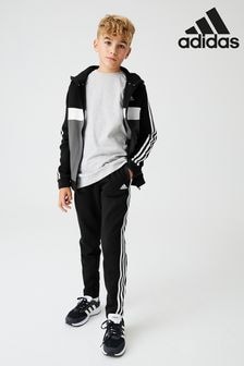 adidas Black Kids Sportswear Tiberio 3-Stripes Colourblock Fleece Tracksuit (D46125) | $86