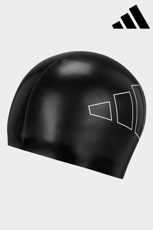 adidas Black Adult Logo Swim Cap (D46143) | CA$37