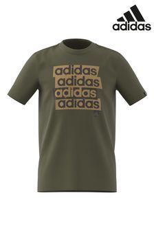 adidas Green Lin Repeat T-Shirt Kids (D46161) | 64 QAR
