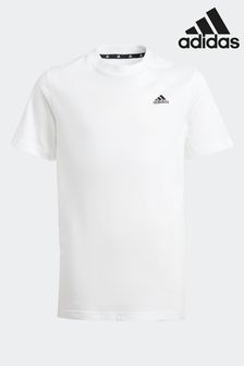 أبيض - Adidas Sportswear Essentials Small Logo Cotton T-shirt (D46168) | 77 ر.س