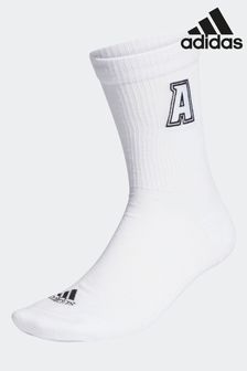 adidas White Adult Embroidered Socks (D46185) | OMR5