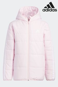 adidas Pink 3-Stripe Padded Jacket (D46283) | $120