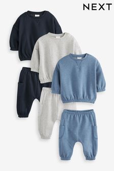 Blau - Baby Set mit Sweatshirt und Jogginghose, 6er-Pack (D46340) | CHF 51 - CHF 54