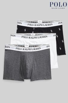 Granatowy - Zestaw trzech par obcisłych bokserek Polo Ralph Lauren Classic z bawełny ze stretchem z logo (D46342) | 270 zł