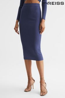 Reiss Blue Iona Knitted Pencil Skirt Co-Ord (D46396) | €202